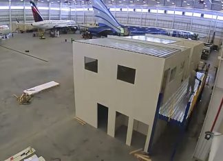 panel built modular office system aerospace hangar