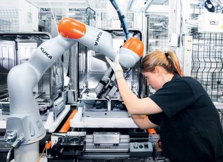 Worker safety is kept at the forefront of manufacturing with safeguards that allow workers and robots to work side by side.