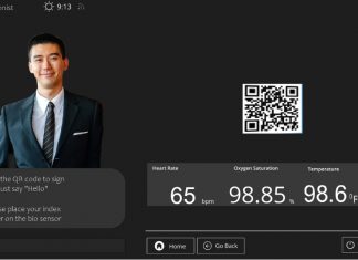 A SmartAccess digital reception interface configured to perform additional health screening