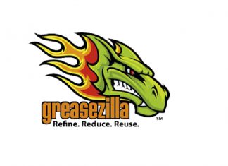 greasezilla logo with white