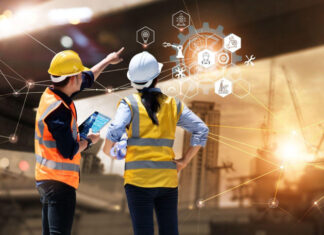 AI is trained to identify specific structural conditions and predict the integrity of structures based on data collected from embedded IoT sensors.