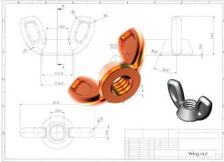 cad cam cad wing nut
