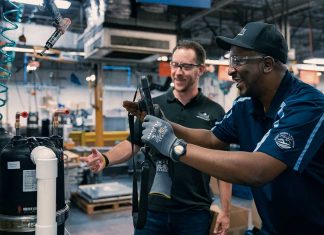 veteran manufacturing workers in facility