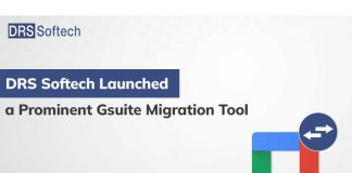 drs softech launched a prominent gsuite migration tool banner