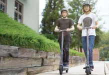 teens riding shell ride electric scotters