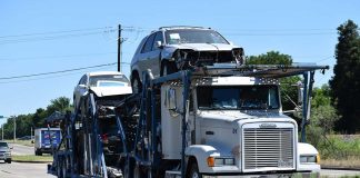 car accident car transport truck