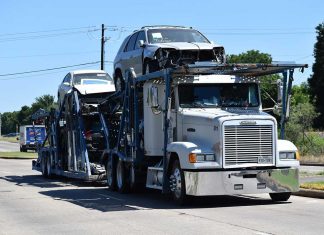 car accident car transport truck