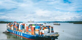 Cargo ship in Panama